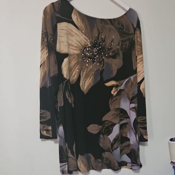 Susan Graver Artisan Brown Top - Picture 1 of 7
